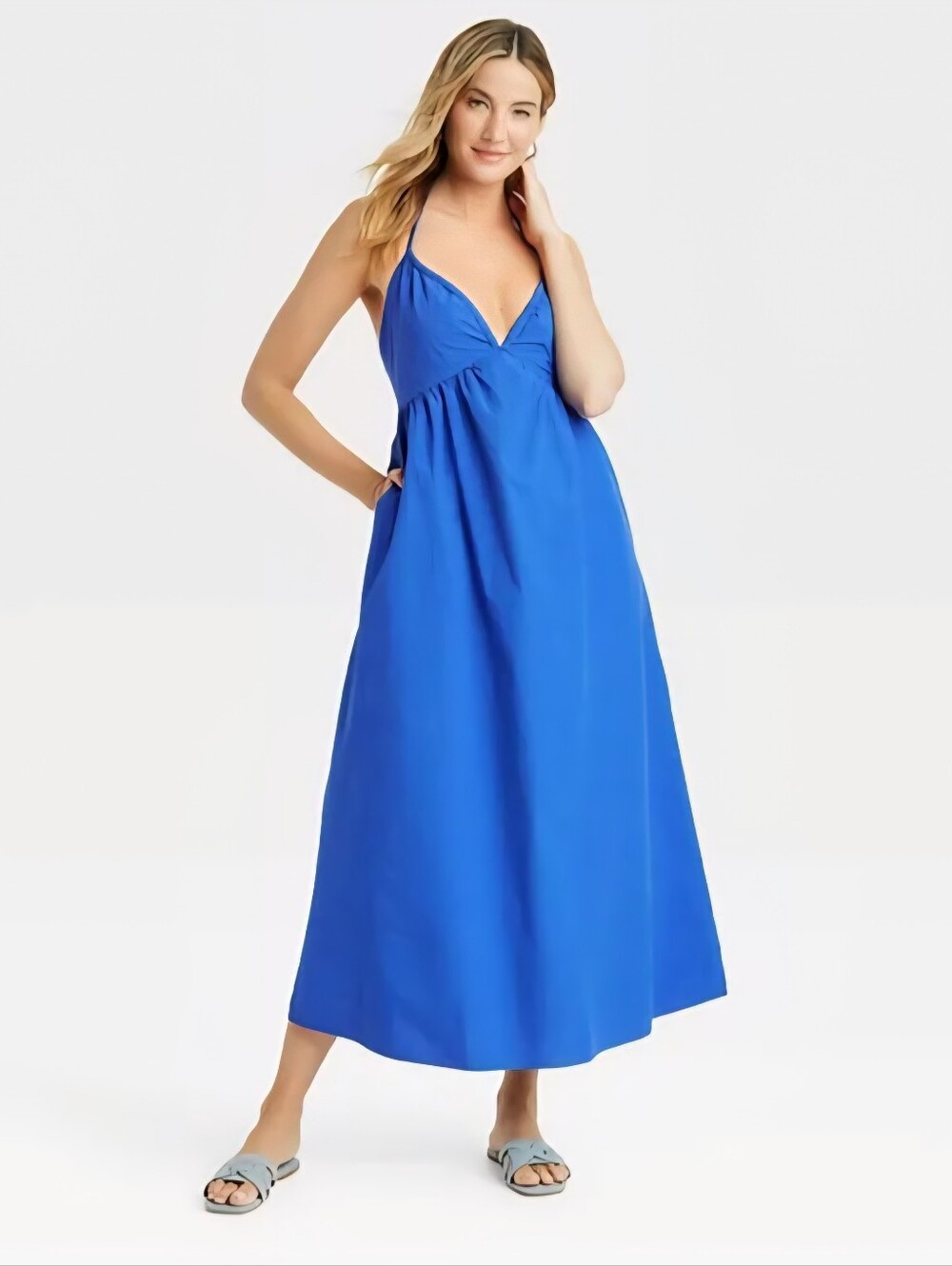 Universal Thread Royal Blue Halter Maxi Dress, NWT